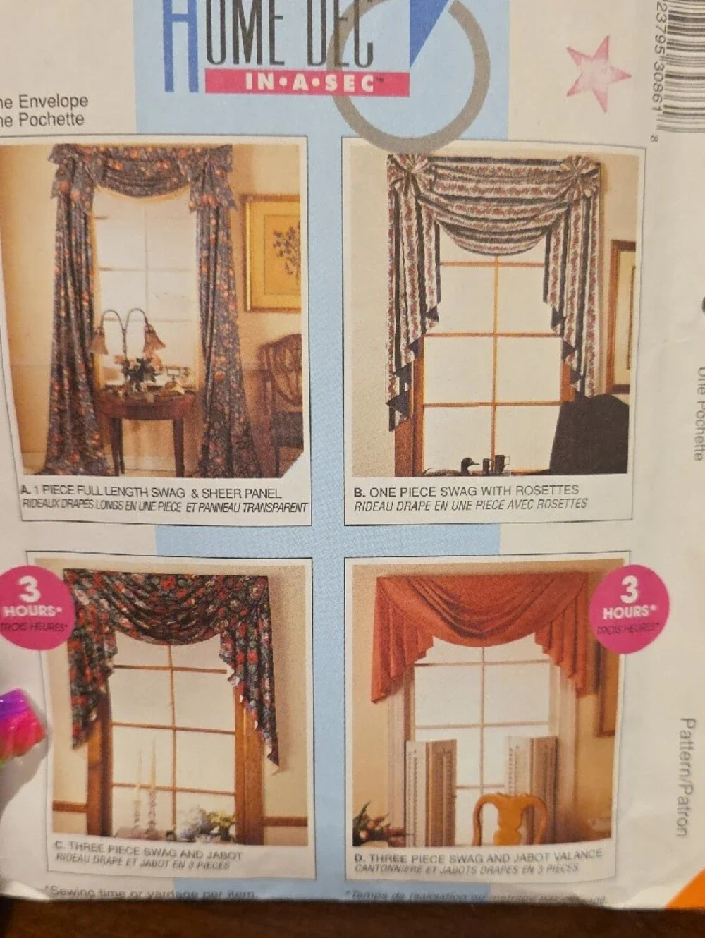 Home Decor Window Swag and Valance Sewing Pattern